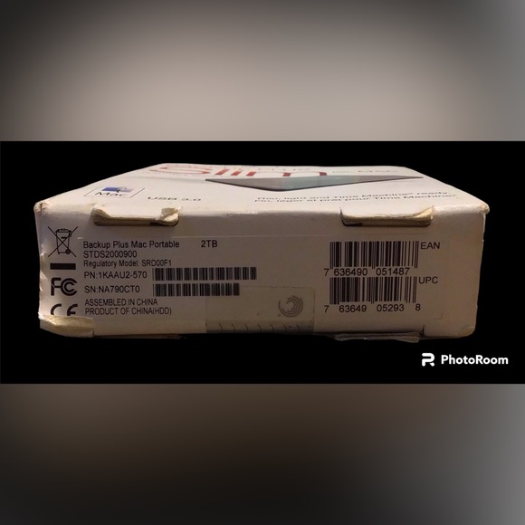 Seagate Backup Plus Slim Portable Drive for Mac, Model SRD00F1, 2TB, USB 3.0 - Picture 3 of 4